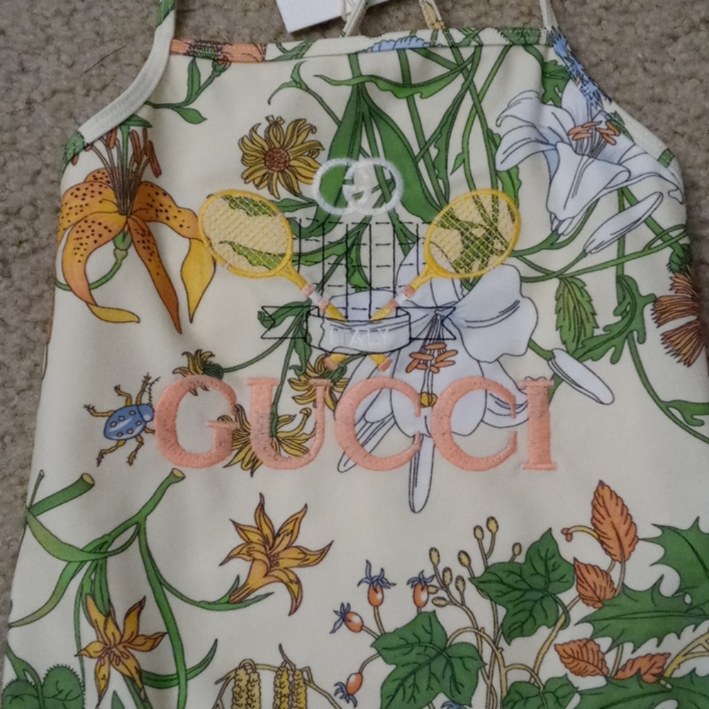Little girls Gucci Floral Swimsuit Sz 6